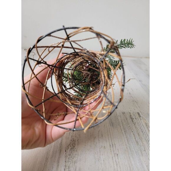 Glitter mistletoe Pinecone branch wire Bell xmas - Picture 5 of 5